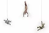 iAnanas 3er-Set Klettermann Metallskulptur CLIFFHANGERS mit Drahtseil Dekoelement moderne Kunstskulptur, 3D-Wanddekoration Wandinstallation Wohnzimmer, Metall, kinderzimmer, motivation