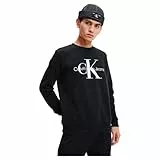 Calvin Klein Jeans Herren Sweatshirt Core Monologo ohne Kapuze, Schwarz (Ck Black), L