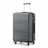 KONO Koffer Groß Leicht Hartschalenkoffer Trolley Reisekoffer mit 4 Rollen und TSA Schloss, 75x48x30cm, 97.3Liter, Zwillingsrollen Rollkoffer, ABS+PC Hartschale (Grau, XL)