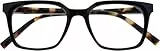OPULIZE KOI Lesebrille - Große Rechteckige Brillenfassung - Schwarz - Sehhilfe für Damen, Herren - Federscharniere - R50-1 - +1.50