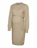 MAMALICIOUS Damen Mlnewanne L/S Abk Knit A. Noos Dress, Natural Melange, M EU