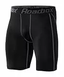 Roadbox Laufhose Herren Kurz Kompressionshose Funktionsunterwäsche Schnelltrocknendes Baselayer Unterhose Tights,L,Schwarz