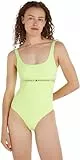 Tommy Hilfiger Damen Badeanzug One Piece Tiefer Rücken, Grün (Faded Lime), S