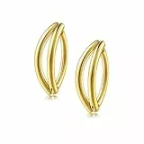 JSDDE Edelstahl Bauchnabelpiercing Ring 1.6mm/14ga 10mm Bauch Clicker Piercing Bauchnabelringe Silber Gold (Gold)