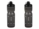 ZEFAL Sense Soft 80 No Mud x 2 - Fahrrad Trinkflasche MTB mit Deckel - Weich und Geruchlos, Trinkflasche Fahrrad BPA-frei, Silikonsauger, Rauchschwarz, 2 x 800 ml