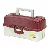 Plano Angelbox mit 1 Ablage mit doppeltem Zugang oben, Rot Metallic/Off White, Premium Tackle Storage (620106)