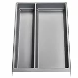 Orga-Box Mehrzweckeinsatz SEPARADO Individual silbergrau genarbt (300 x 474 x 51 mm) Schubladeneinsatz ab 40cm Schrankbreite für große Küchenutensilien