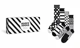 Happy Socks Classic Black & Whites Gift Set Half Socks 4 Pairs EU 41-46