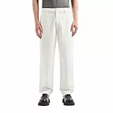 Armani Exchange Men's The Grid, Metal tab Logo Pants Off White,30