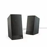 Hama PC Lautsprecher Sonic LS-208 (PC Boxen, 2.0 Lautsprecher für Computer, Laptop, 8W, stufenlose Lautstärkeregelung, Metallgitter, Anschluss über 3,5mm Klinkenstecker) schwarz