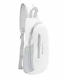 PivotWing Brusttasche Herren Damen, Sling Bag Schultertasche Damen Herren Leicht Wasserdicht Umhängetasche Reisen Gehen Outdoor Crossbody Bag Shoulder Chest Bags Day Packs Weiß