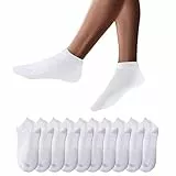 YouShow Sneaker Socken Herren Damen 10 Paar Kurze Halbsocken Quarter Baumwolle Unisex(47-50,Weiß)