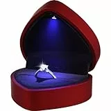 LED Ring Box Herzform Ring Schachtel Schmuckschatullen Geschenkbox für Hochzeit Verlobungsring Valentinstag
