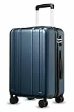 YOETEY Handgepäck Koffer mit Rollen, PC Hartschale Trolley mit TSA Schloss, 56x36x24 cm, Blau
