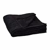 Relaxdays Kuscheldecke extragroß aus Polyester, Fleece, bei 30°C waschbar, HBT: 1 x 200 x 220 cm, schwarz