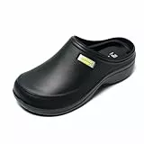 JOMIX Clogs Herren Pantoletten Sommer Gartenschuhe Leichte Medizinische Arbeitsschuhe kochschuhe rutschfest Gummi Gartenclogs Elegant Sanitär Hausschuhe Leichte Eva Slipper (Schwarz, 44 EU)