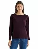 CECIL Basic Langarmshirt Eggplant red XXL