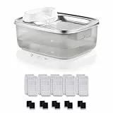 AstroPet 7L Trinkbrunnen für Hunde und Katzen, Ultraleiser, Kabelloser, Automatischer Katzenbrunnen und Hundebrunnen, 40 Tage Lange Akkulaufzeit, Weniger als 30dB Extrem Leiser (ADDF-003+ 2*AAWF-003)