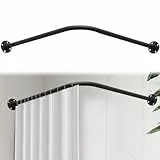 Duschvorhangstange L Form,68-98cm x 68-98cm Verstellbare Duschstange Ecke aus 304 Edelstahl 16kg Tragkraft,für Badewanne Badezimmer Ankleidezimmer,Bohr-Montage Erforderlich