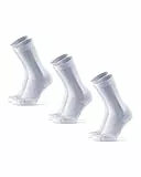 DANISH ENDURANCE Crew Laufsocken (3|5 Paar), Halbhohe Sportsocken, Kompression, Unisex, für Damen & Herren, Weiß, 43-47