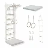 MAMOI® Turnleiter für Erwachsene (210 cm) | Wandleiter aus Holz | Kletterleiter | Turnringe | Schutzmatte | Kletterseil | 100% ECO | Made in EU