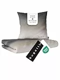 bugatti Bettwäsche 135 x 200 cm - 100% Baumwolle, Reißverschluss, anschmiegsam, weich & waschbar, Mako Satinbettwäsche gestreift grau beige