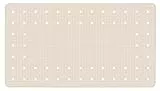 WENKO Wanneneinlage Mod. Mirasol rutschfeste Badewannenmatte mit Saugnäpfen aus umweltfreundlichem Naturkautschuk Antibakterielle Antirutschmatte für Badewanne und Kinder Senioren beige 69 x 39 cm