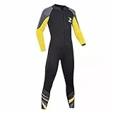 ZCCO Kinder Badeanzug Ganzkörper Sunsuit Jugend Jungen Mädchen Unisex Einteiler Langarm Wasseranzug Rush Guard zum Schwimmen, Baden, Surfen, Strand(Schwarz,XXS)