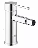 GROHE Essence, Bidetarmatur, wassersparend (WC Dusche für die Toilette im Bad, Kugelgelenk-Mousseur, mit Zugstangen-Ablauf, 15cm hoch, mit 3in1 Werkzeug, einfache Installation), chrom, 32935001