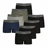 Athena Boxershorts (8 Stück) Herren, Schwarz/Schwarz/Schwarz/Marineblau/China Grau/Khaki/Schwarz, L