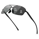 Myiaur Selbsttönend Sonnenbrille Herren Photochrome Polarisierte Klassische Rechteckbrille mit UV400 für Autofahren