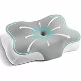 Silkena Nackenkissen，Ergonomisches Kopfkissen，Pillow Memory Foam Kissen für Seiten, Rücken & Bauchschläfer（Dunkelgrau