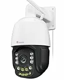 Ctronics 4K 30X 3D Optischer Zoom Überwachungskamera Aussen WLAN, 180m Nachtsicht, Auto Tracking & Zoom, Personen-/Fahrzeug-/Tier-Erkennung, 2,4/5GHz, 256GB TF Card/FTP/Cloud, Farbnachtsicht