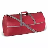 Amazon Essentials 82,3cm extra große faltbare Nylon-Reisetasche für Reisen/Aufbewahrung mit Reißverschlusstaschen, 150l, 22,7kg Tragkraft, rot (früher Amazon Basics)