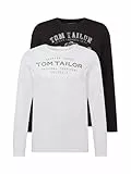 TOM TAILOR Herren 1034857 Langarmshirt Im Doppelpack, 29999 - Black, L EU
