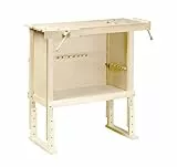 Pebaro 489 Werkbank aus Holz für Kinder, höhenverstellbar von 72 bis 87 cm, Tischgröße 30x77 cm, perfekt für Bastler und Hobby-Handwerker, Geschenkidee Werken und Basteln