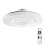 Noaton Deckenventilator mit Beleuchtung 12058W Triton, Weiß, LED Dimmbar, 3 Farbtemperaturen, Fernbedienung, Timer, Luftdurchsatz bis zu 60 m3/min, für Wohnzimmer Schlafzimmer, Durchmesser 58cm