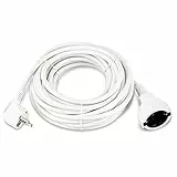 REV Verlängerungskabel - Verlängerung 10m mit Winkelstecker, 3680W, weiß