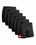 DANISH ENDURANCE 6er Pack Sport Boxershorts Herren, Mit regulärem oder langem Bein, Schwarz, XL
