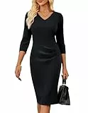 GRACE KARIN Damen Formell Businesskleid Figurbetontes Elegantes Festliche Etuikleid Sommer Slim Fit Bodycon Schwarz XXL