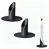 2 Stück Kerzenständer, 2,5cm Schwarz Kerzenständer, Candlelight Dinner Kerzenhalter, für Wohn, Esszimmer und Schlafzimmerdekoration Kamindekoration