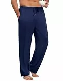 Ekouaer Schlafanzughose Herren Lang Schlafhose für Herren Pyjamahose Männer Hose mit Taschen Nachtwäsche Hose Freizeithose Haushose Loungewear,Marineblau,XL
