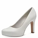 Tamaris Damen Pumps mit Blockabsatz, weiß, 39 EU