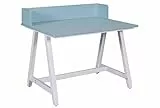 Inter Link - Kinderschreibtisch – höhenverstellbarer Schreibtisch - für Kinder - mit Aufsatz - Stabiler Tisch - Kinderzimmer - ergonomisch - Lern- & Arbeitstisch - Weiß/Blau - Emmelie