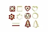 G S D Haushaltsgeräte Linzer Keksausstecher Set, Kunststoff, Beige/Rot, 1 - Pack