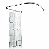 Duschvorhangstange Rund U-Form Edelstahl Duschstange Gebogene Bad-Vorhangstange 304 Edelstahl Duschspinne Duschschirm Duschvorhangwinkelstangen, FüR Badezimmer, KüChe, Umkleidekabine.
