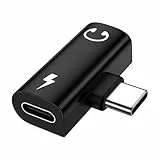 USB C Klinke Adapter und Laden, 2in1 Typ C auf 3.5mm Kopfhörer Adapter Audio Jack Aux Kabel 60W Schnellladung für iPhone 17 16 Pro Max/16 Plus/16/15 Pro, Samsung Galaxy S25 S24 S23 S22 S21 S20 usw