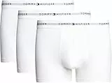 Tommy Hilfiger Herren 3er Pack Boxershorts Trunks mit Logobund, Weiß (White/White/White), L