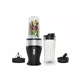 Ninja Smoothie Maker [QB3001EUS] 700 W, 2x Becher mit 470 ml Fassungsvermögen, Silber/Schwarz Blender, Tritan