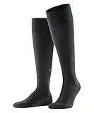Burlington Herren Kniestrümpfe Leeds M Kh Baumwolle Wolle lang einfarbig 1 Paar, Grau Asphalt Melange 3180, 40-46